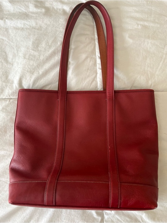 Coach Vintage Red Leather Tote Bag